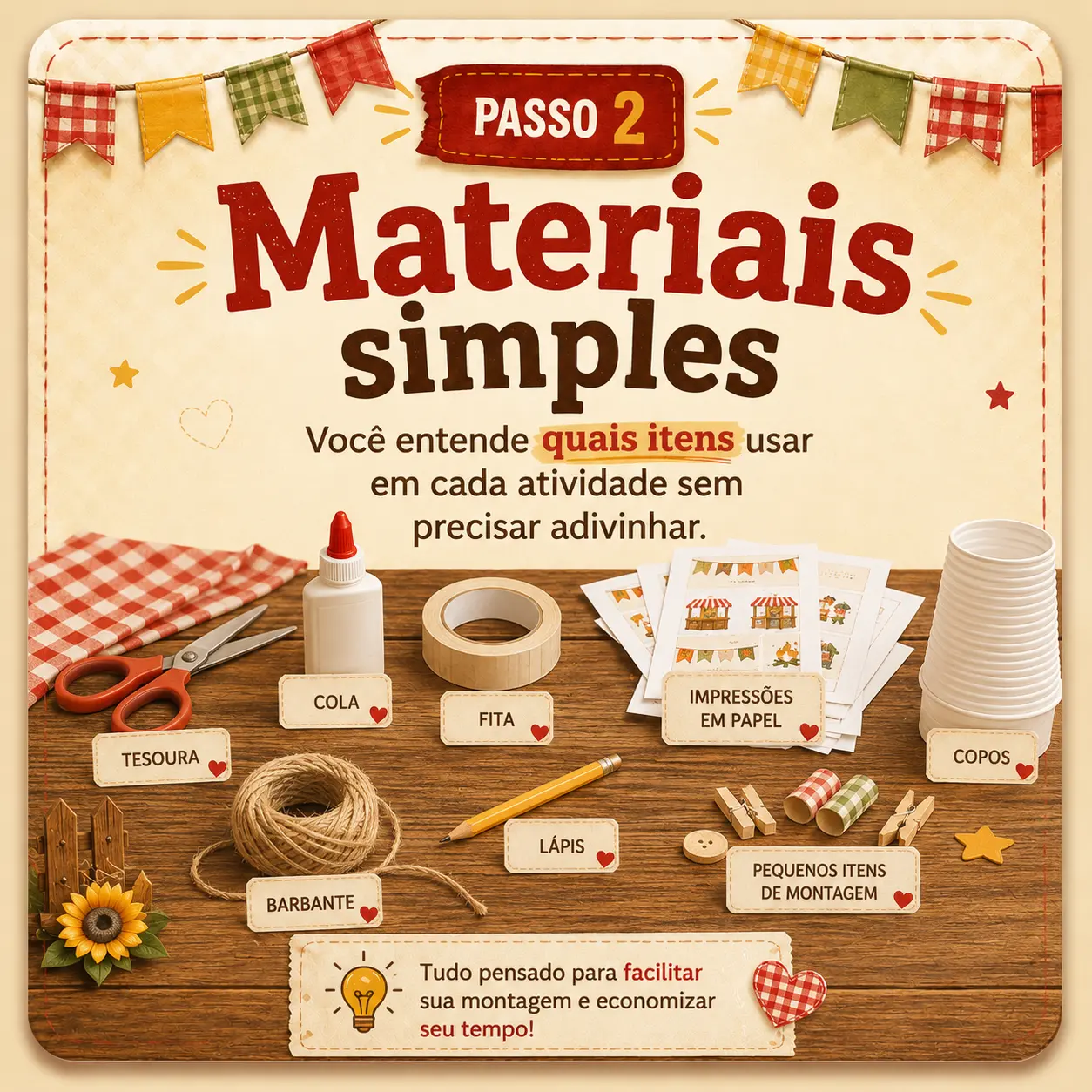 PASSO 2: Materiais simples